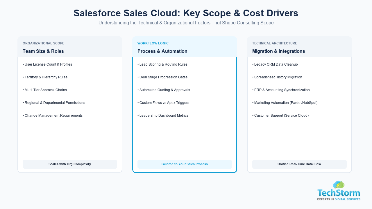 Salesforce Sales Cloud Key Scope and Cost Drivers - TechStorm